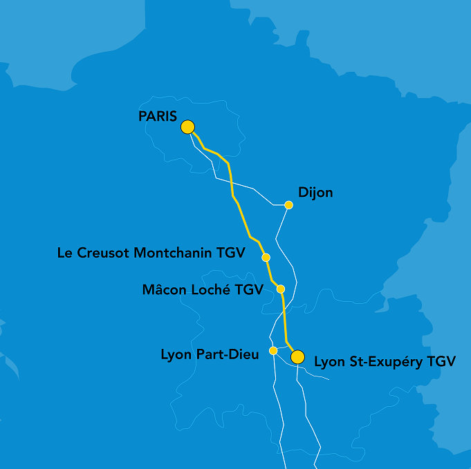 Réseau ferroviaire Paris-Lyon par Eiffage Énergie Systèmes